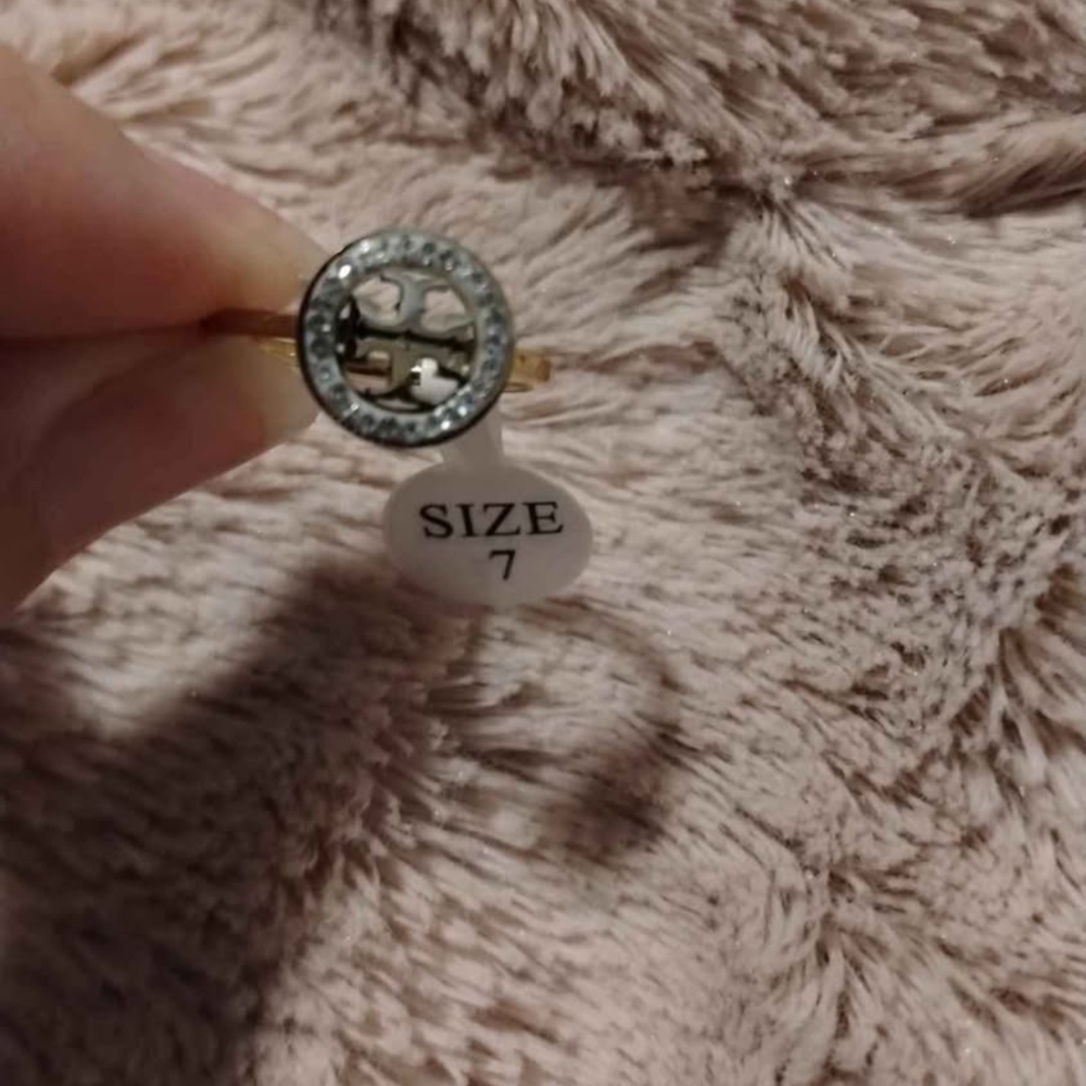 Gold Ring with Silver and Black Detailing